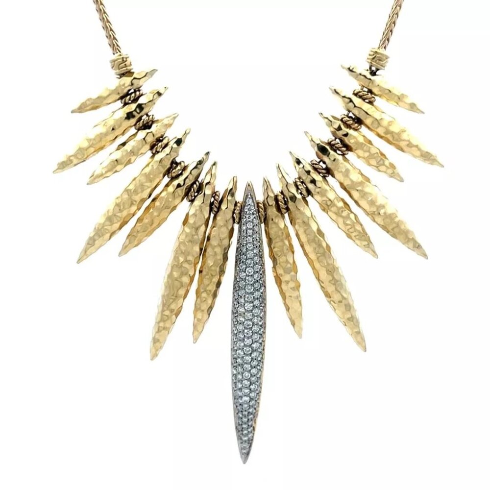 18KT John Hardy Diamond Spear Collection Necklace Earrings!💕